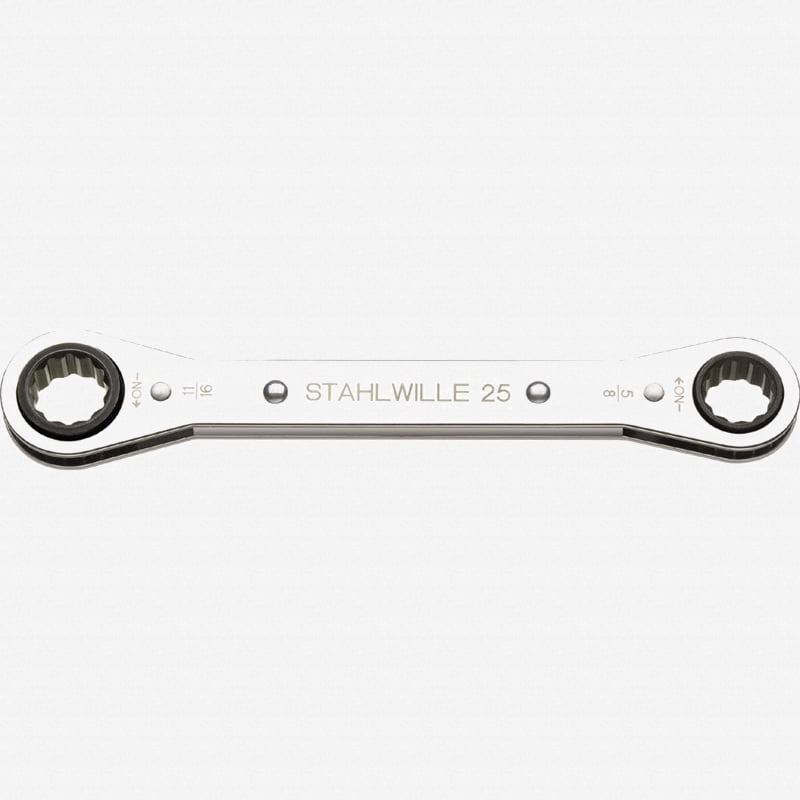 Stahlwille 41042124 Double Ended Ring Spanner (Wrench) with Offset Heads,  Chrome Alloy Steel & Chrome Plated,